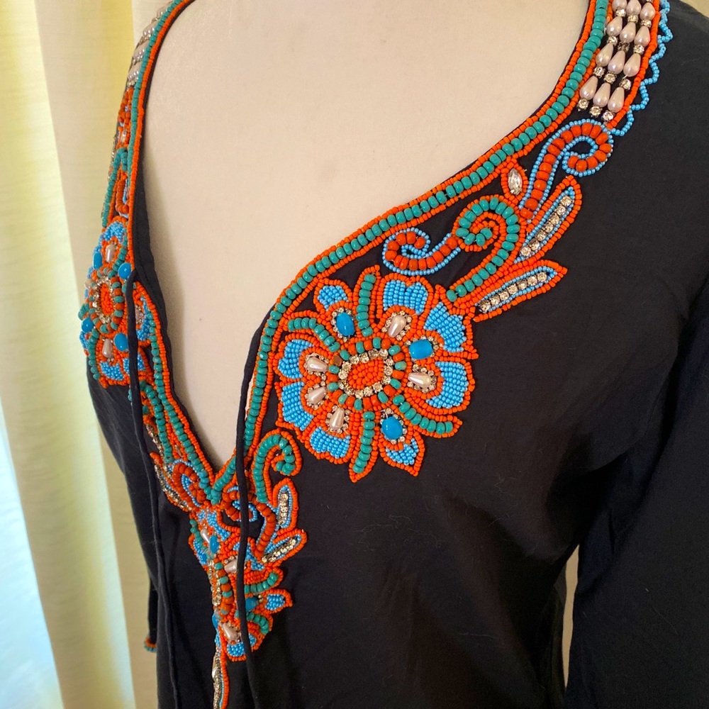 Turquoise embellished coverup in Black size M